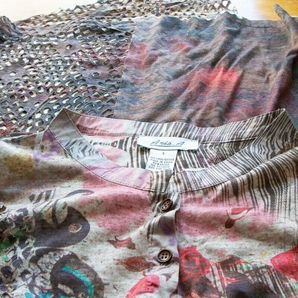 Vgt Ania A Art To Wear Western Steampunk Boho Painting Mesh Asymmetrical Dress S - Picture 9 of 12